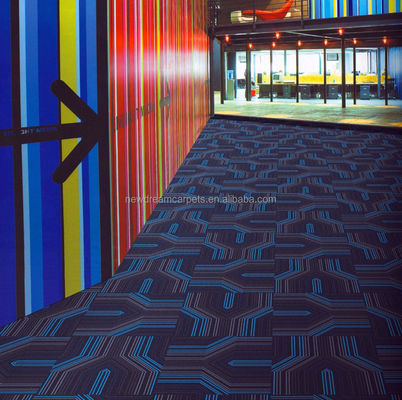 Machine Made PP/Nylon Waterproof Fireproof Carpet Tiles ND7214 in met Loop Pile Pattern