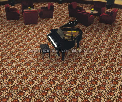 Voorraad 20% Nylon 80% Wol Vijfsterren geweven Axminster tapijt voor Hotel Lobby Restaurant