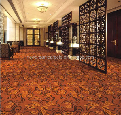 Voorraad 20% Nylon 80% Wol Vijfsterren geweven Axminster tapijt voor Hotel Lobby Restaurant