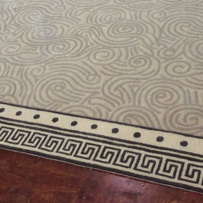 Huisgemaakte tufting witte kleuren tapijt en tapijt met custom design van wol / arcylic