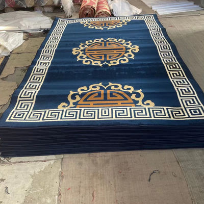 Op maat gemaakte patronen gepoetste moskee gebed tapijt voor moskee dichtheid 7*9 4*25 rol