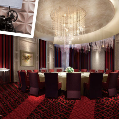 1200 g/m2 Vlies Gewicht Casino Muur-op-muur tentoonstelling tapijt voor restaurantinterieur
