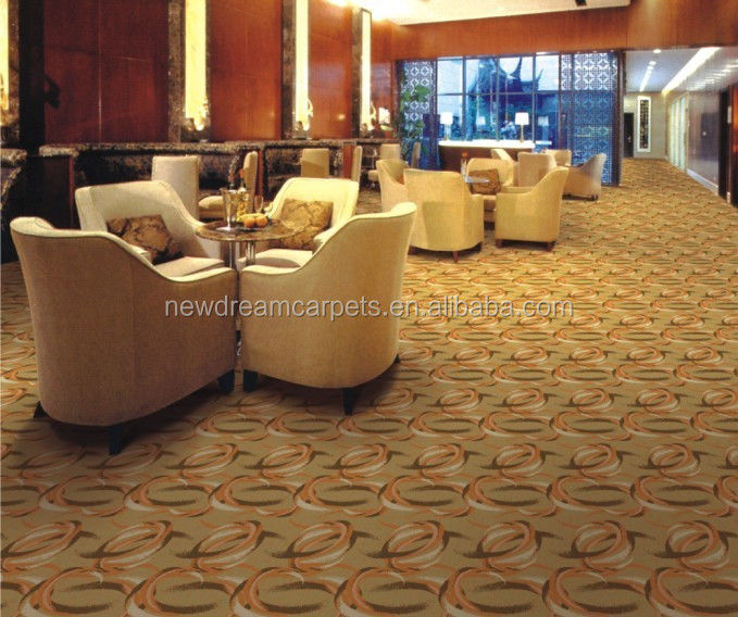 Voorraad 20% Nylon 80% Wol Vijfsterren geweven Axminster tapijt voor Hotel Lobby Restaurant