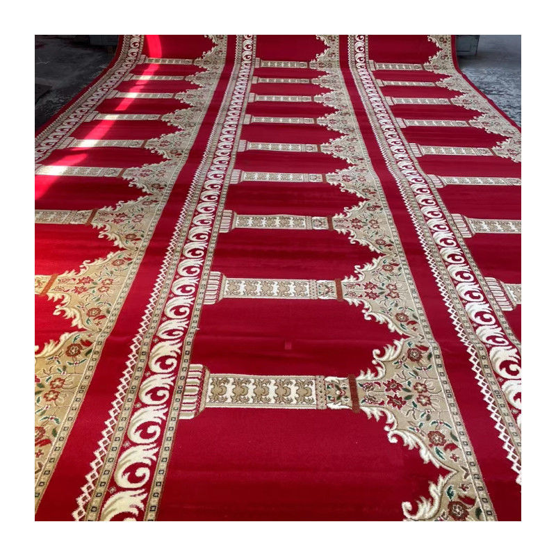 80% wol 20% nylon machine geweven tapijt voor moskee gebed op maat patronen 4 * 25 rol