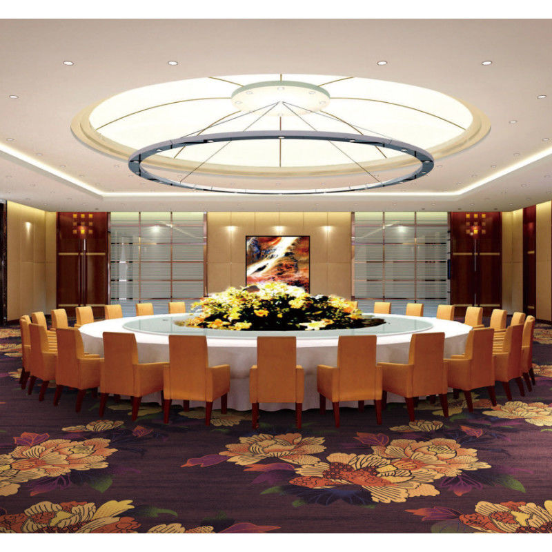 Brandwerend goudblauw wol tapijt voor banketkamer trouwzaal theater hotel theater